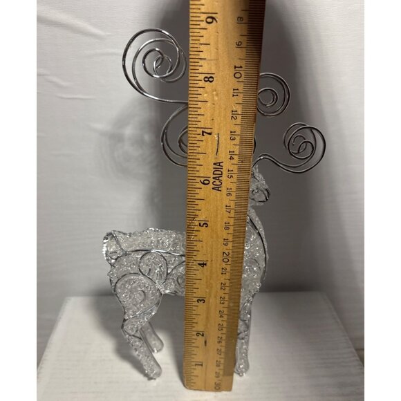 Wire Spiral Antler Reindeer Decorative Clear & Silver 8.75" Tall Christmas Decor - Picture 7 of 8
